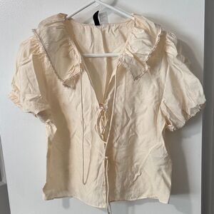 H&M Cream Puff Sleeve Blouse